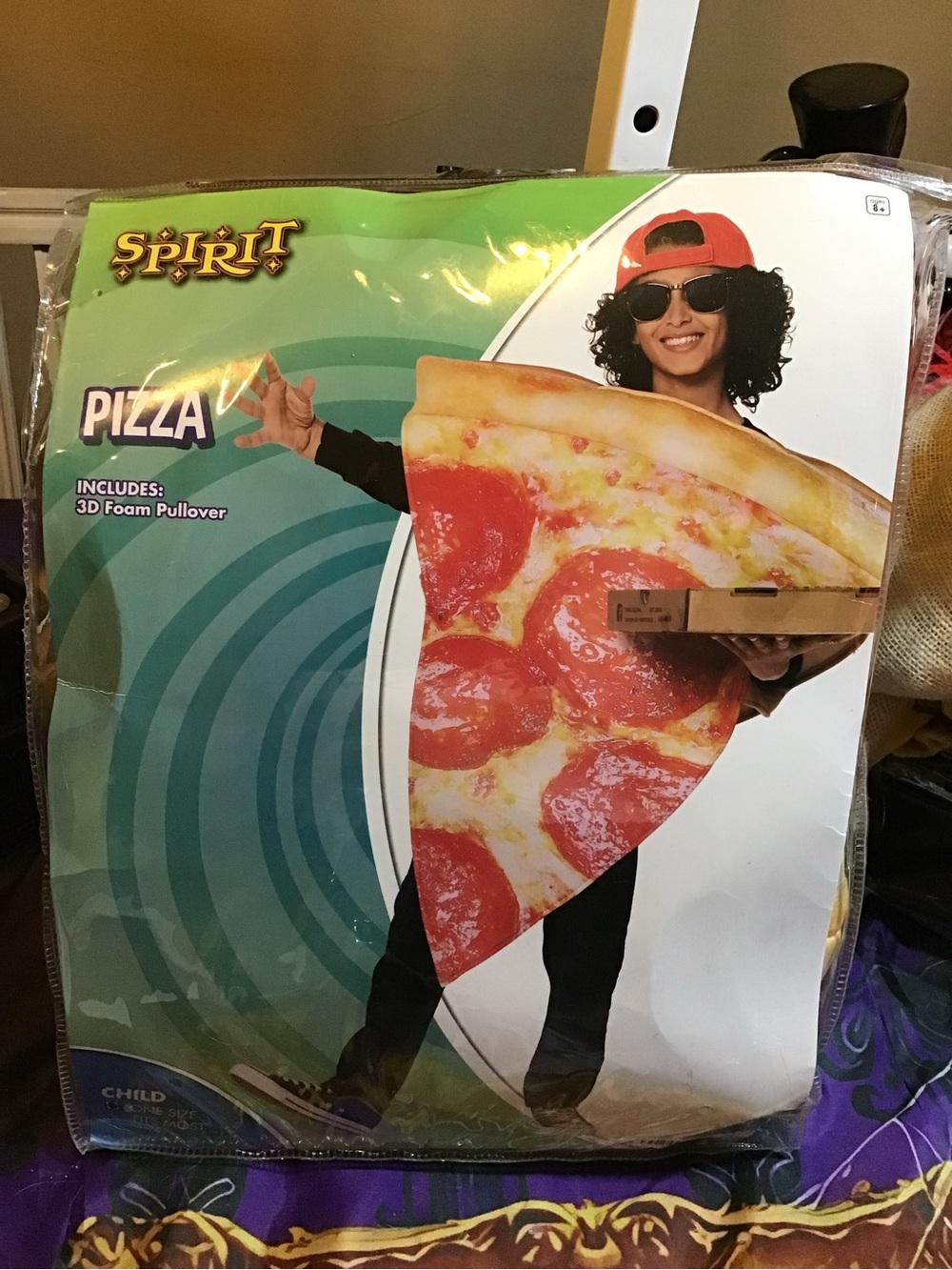 Spirit halloween pizza 3d foam pullover costume child one size